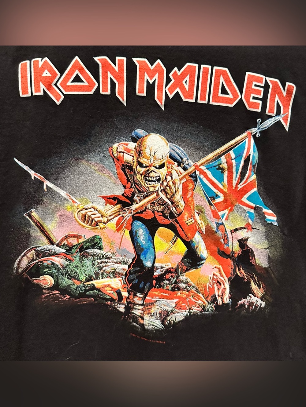 Iron Maiden Shirt Men's X Small Black Graphic The Trooper Crew Neck Short Sleeve - Picture 3 of 4